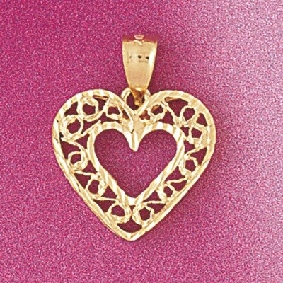 Dazzlers Jewelry Heart Pendant Necklace Charm Bracelet in Yellow, White or Rose Gold 3795, MPN: DZ-…