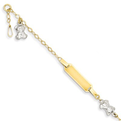 Polished Teddy Bear ID Baby Bracelet 14k Two-tone Gold BID89-5.5, MPN: BID89-5.5, 886774365800