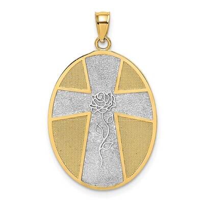 Cross Rose Charm 14k Gold Rhodium K9348, MPN: K9348, 637218111428