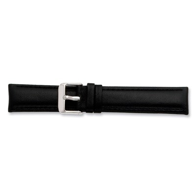 18mm Black Glove Leather Watch Band 7.75 Inch Silver-tone Buckle BAW195-18, MPN: BAW195-18, 8867741…