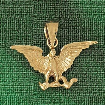 Dazzlers Jewelry Eagle Pendant Necklace Charm Bracelet in Yellow, White or Rose Gold 2800, MPN: DZ-…