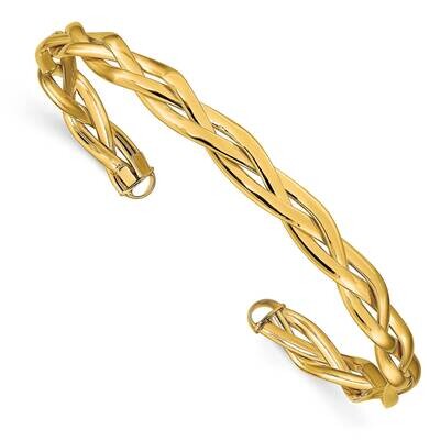 Leslie&#39;s Braided Cuff Bracelet 14k Gold Polished HB-LF1318, MPN: LF1318, 191101979552