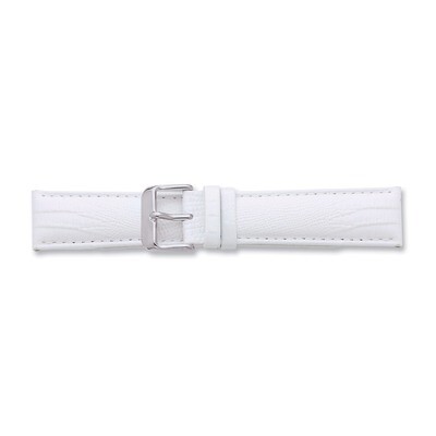 18mm White Teju Lizzard Grain Leather Watch Band 7.5 Inch Silver-tone Buckle BAW203-18, MPN: BAW203…