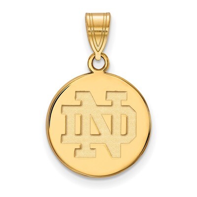 University of Notre Dame Medium Disc Pendant Gold-plated Sterling Silver GP037UND, MPN: GP037UND, 1…