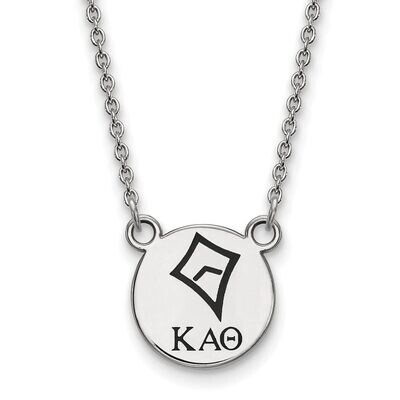 Kappa Alpha Theta Extra Small Enameled Pendant with 18 Inch Chain Sterling Silver SS044KAT-18, MPN:…
