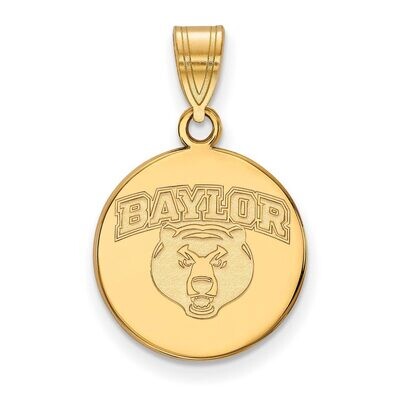 Baylor University Medium Disc Pendant 10k Yellow Gold 1Y045BU, MPN: 1Y045BU, 886774817781