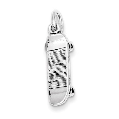Skateboard Charm Antiqued Sterling Silver QC7914, MPN: QC7914, 883957572932
