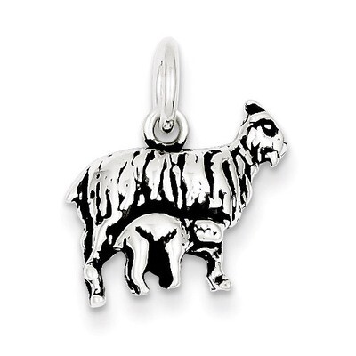 Goat Charm Antiqued Sterling Silver QC7849, MPN: QC7849, 883957569499