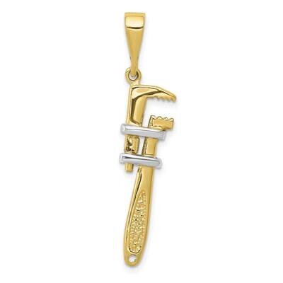 Rhodium 3-D Pipe Wrench Charm 10k Gold 10A2197, MPN: 10A2197,