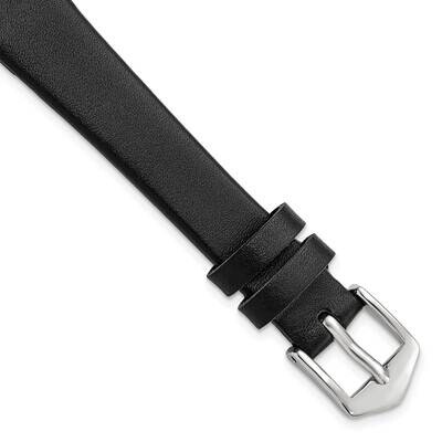 Gold-tone 13mm Black Classic Calfskin Buckle Watch Band Silver-tone BAW332-13, MPN: BAW332-13,