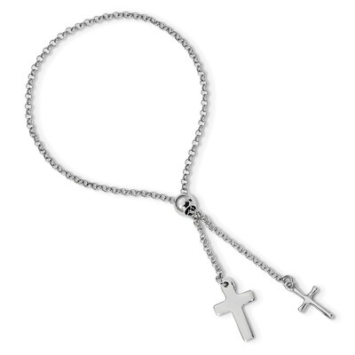Cross Adjustable 5in to 8.75in Bracelet 9 Inch Sterling Silver Rhodium-plated QG4564, MPN: QG4564, …