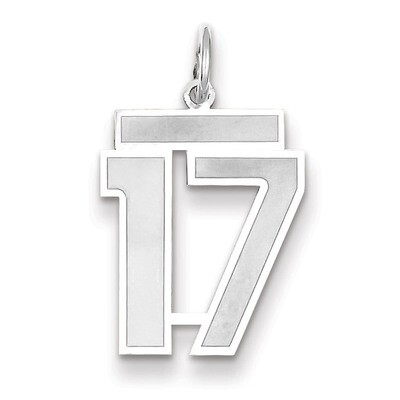 Number 17 Charm Medium Satin 14k white Gold WSM17, MPN: WSM17, 883957077239