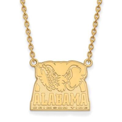 University of Alabama Large Pendant with Chain Necklace Gold-plated Silver GP069UAL-18, MPN: GP069U…