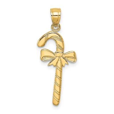 Candy Cane Charm 14k Gold Solid Polished D1124, MPN: D1124, 637218017843