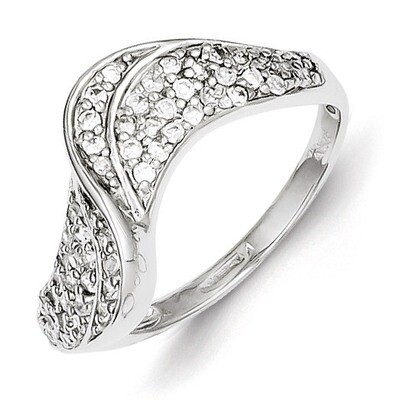 Sterling Silver Rhodium Plated Diamond Swirly Ring QR4286-7