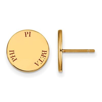 Pi Beta Phi Enameled Post Earrings Gold-plated Silver GP020PBP, MPN: GP020PBP, 886774925073