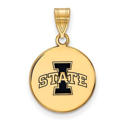 Iowa State University Medium Enamel Disc Pendant Gold-plated Silver GP043IAS, MPN: GP043IAS, 886774…
