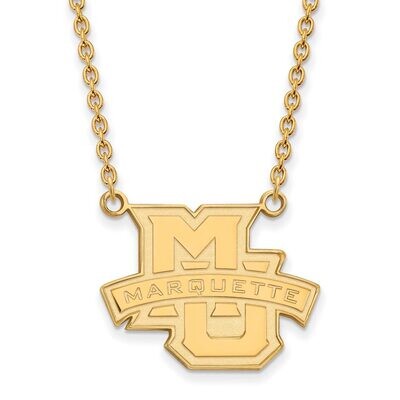 Marquette University Large Pendant with Chain Necklace 14k Yellow Gold 4Y008MAR-18, MPN: 4Y008MAR-1…
