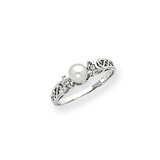 6mm Cultured Pearl/Diamond Polished Ring 14k White Gold X9626PL/AA, MPN: X9626PL/AA, 883957703510