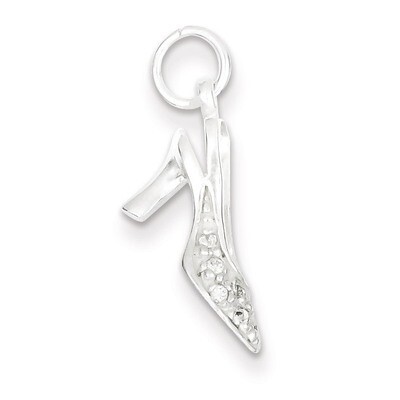 High Heel Charm Sterling Silver Diamond QC4668, MPN: QC4668, 883957911403