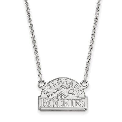 Colorado Rockies Small Pendant with Chain Necklace 10k White Gold 1W006ROK-18, MPN: 1W006ROK-18, 88…
