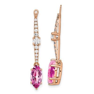 Lab Grown Diamond &amp; Created Pink Sapphire Earring Jackets 14k Rose Gold EM7510-CPS-050-RLG, MPN: EM…