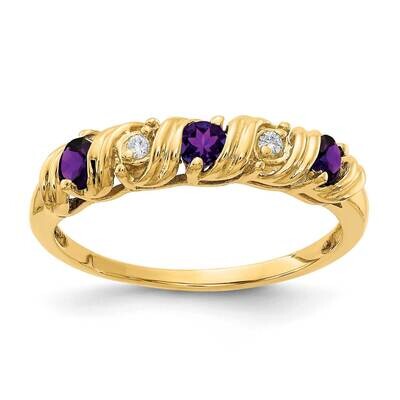 2.75mm Amethyst Aa Diamond Ring 14k Gold Y4718AM/AA, MPN: Y4718AM_AA, 883957594293