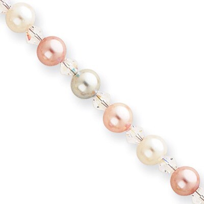 Kelly Waters Multicolored Simulated Pearl Bracelet 7.25 Inch Rhodium-plated KW198-7.25, MPN: KW198-…