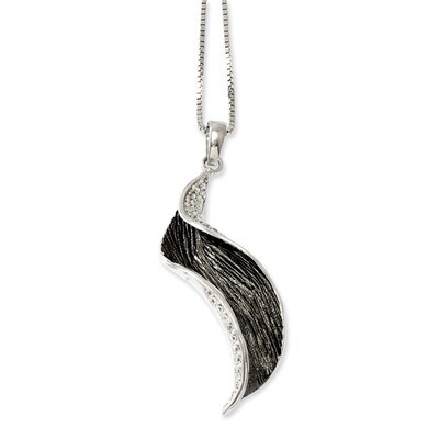 Sterling Silver &amp; Diamond Necklace QMP363-18
