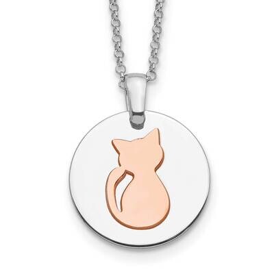 Rose Gold-Plated Cat with 2 Inch Extender Necklace Sterling Silver Rhodium-plated QG5436-15.5, MPN:…