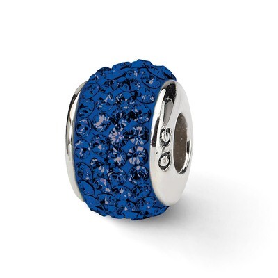 Dark Blue Navy Full Swarovski Crystal Bead Sterling Silver QRS2000, MPN: QRS2000, 883957514895