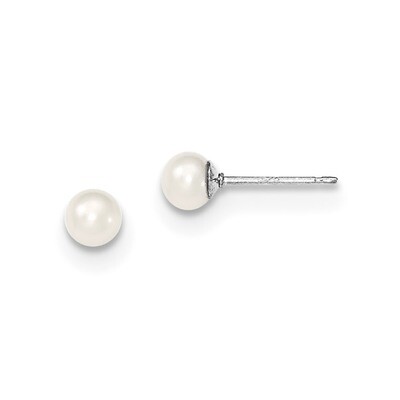 4-5mm White Freshwater Cultured Round Pearl Stud Earrings Sterling Silver QE12731, MPN: QE12731, 19…