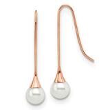 Rose Ip-Plated Simulated Pearl Earrings Stainless Steel Polished SRE1565, MPN: SRE1565, 191101867422