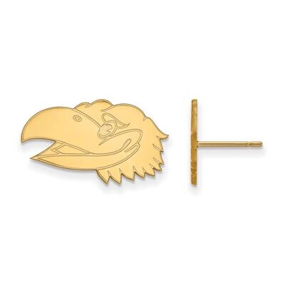 University of Kansas Small Post Earring Gold-plated Silver GP046UKS, MPN: GP046UKS, 886774945361