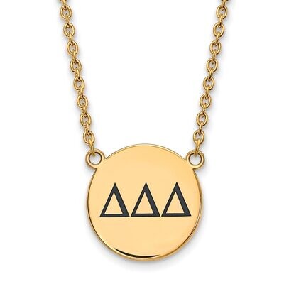 Delta Delta Delta Small Enameled Pendant with 18 Inch Chain Gold-plated Silver GP017DDD-18, MPN: GP…