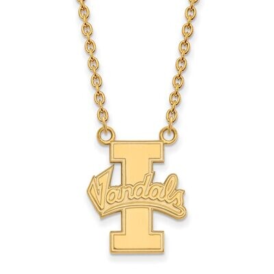 University of Idaho Large Pendant with Chain Necklace Gold-plated Silver GP008UID-18, MPN: GP008UID…