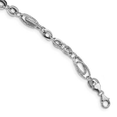 Textured Oval Fancy Link Bracelet 14k White Gold Polished SF2571-7.75, MPN: SF2571-7.75, 1911019814…