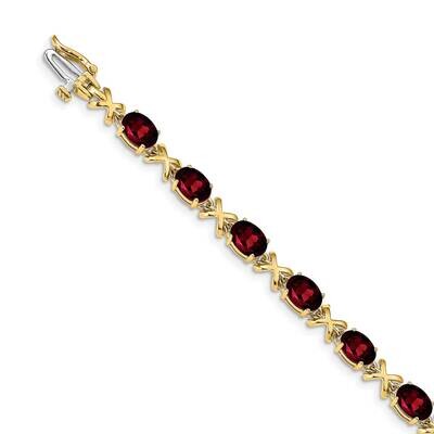 7x5mm Oval Garnet bracelet 14k Gold BM4499-GA-Y, MPN: BM4499-GA-Y, 883957078649