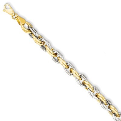 Fancy Hollow Link Bracelet 7.75 Inch 14k Two-Tone Gold SF993-7.75, MPN: SF993-7.75, 869786081661