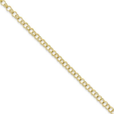 Solid Double Link Charm Bracelet 7 Inch 10k Gold 10CH1-7, MPN: 10CH1-7, 883957550626