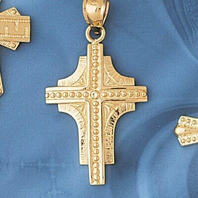Dazzlers Jewelry Cross Pendant Necklace Charm Bracelet in Yellow, White or Rose Gold 8058, MPN: DZ-…