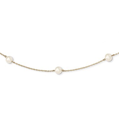 18 Inch 5-6mm White Fresh Water Cultured Pearl 7-Station Necklace 14k Gold XF555-18, MPN: XF555-18,…