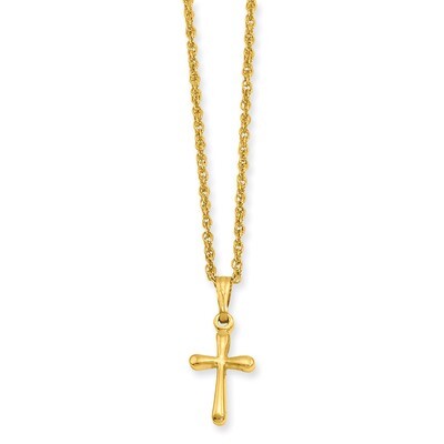 Kelly Waters Small Plain Rounded Cross Necklace 18 Inch Gold-plated KW387-18, MPN: KW387-18, 886774…