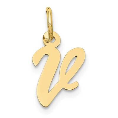 Script Initial V Charm 10k Gold Small 10YC658V, MPN: 10YC658V,