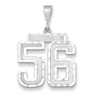 Number 56 Charm 14k white Gold Large Diamond -cut WLN56, MPN: WLN56, 883957124322