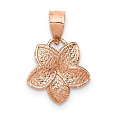 Mini Plumeria Pendant 14K Rose Gold Polished D4463, MPN: D4463, 883957958644