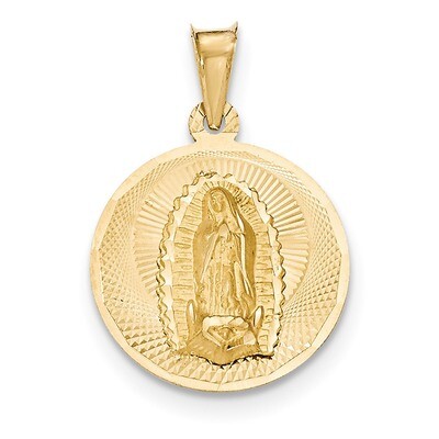 Diamond -cut Lady of Guadalupe Circle Pendant 14k Gold Polished K5626, MPN: K5626, 191101454523