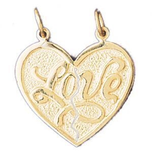 Dazzlers Jewelry Love Pendant Necklace Charm Bracelet in Yellow, White or Rose Gold 10208, MPN: DZ-…