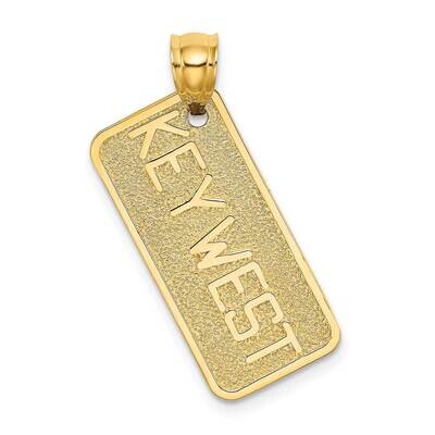 Key West License Plate Charm 14k Gold C3261, MPN: C3261, 637218100392