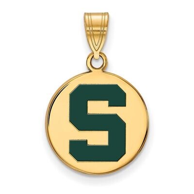 Michigan State University Medium Enamel Disc Pendant Gold-plated Silver GP040MIS, MPN: GP040MIS, 88…